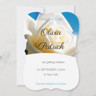 Invitation Mariage blanc moderne Sauvez la date