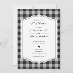Invitation Mariage blanc noir blanc blanc blanc classique Buf