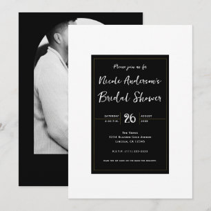 Invitation Mariage Blanc Or Moderne Minimaliste
