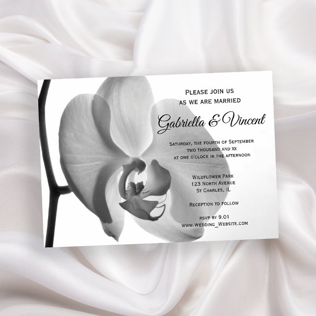 Invitation Mariage blanc orchidée (Set an elegant tone for your marriage ceremony with the pretty White Orchid Wedding Invitation.)