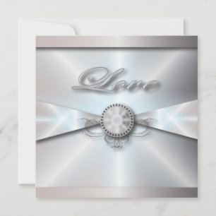 Invitation mariage blanc perle classique