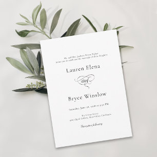 Invitation Mariage blanc simple et élégant