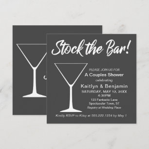 Invitation Mariage blanc sur fond gris Stockez le bar Script