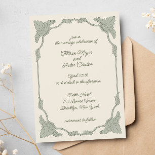 Invitation Mariage blanc Vintage doux