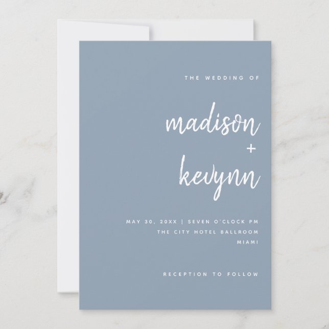 Invitation Mariage Bleu  (Devant)