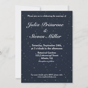 Invitation Mariage bleu ciel et étoiles de la marine céleste