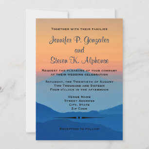 Invitation Mariage bleu en poudre de Sunset Mountain