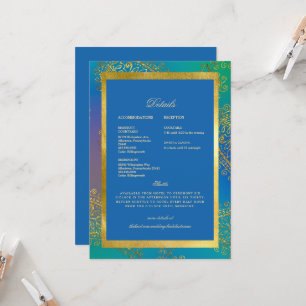 Invitation Mariage Bleu et Or Royal Coloré