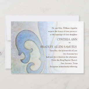 Invitation Mariage Bleu Fleur de Lis