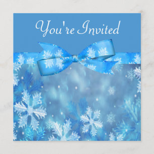 Invitation Mariage bleu glacial du pays des merveilles