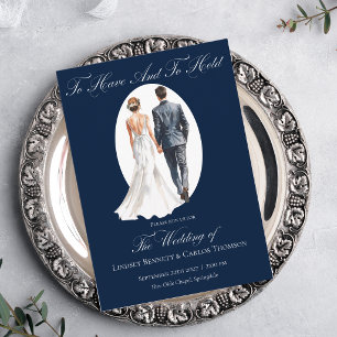 Invitation Mariage Bleu Marine À Avoir et à Garder