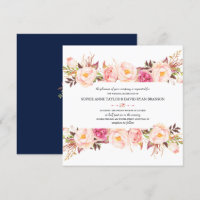 Mariage bleu marine à cadre rose rustique