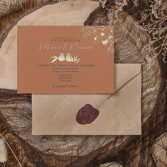 Invitation Mariage Bleu Marine et Terracotta (Créateur téléchargé)