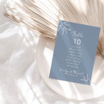 Invitation Mariage bleu poussiéreux minimal Tableau 10 Tablea<br><div class="desc">Cette carte de mariage bleu poussiéreux minimale de 10 places est parfaite pour un mariage rustique. Le design présente des herbes sauvages aquarelles dans un arrière - plan bleu poussiéreux. La carte imprime recto verso (recto verso).</div>
