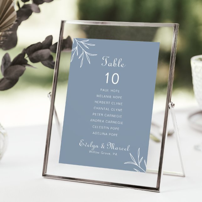 Invitation Mariage bleu poussiéreux minimal Tableau 10 Tablea (Créateur téléchargé)