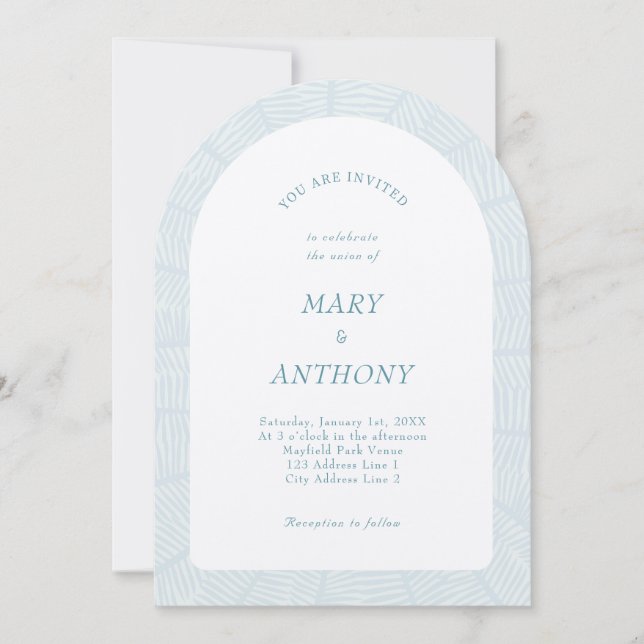 Invitation Mariage bleu tropical (Devant)