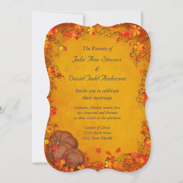 Invitation Mariage Bliss d'automne (Devant)