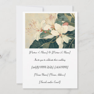 Invitation Mariage Blockwood American Basswood Flowers