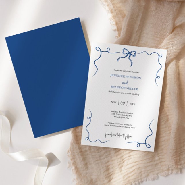 Invitation Mariage blu français de Hand Draw (Créateur téléchargé)