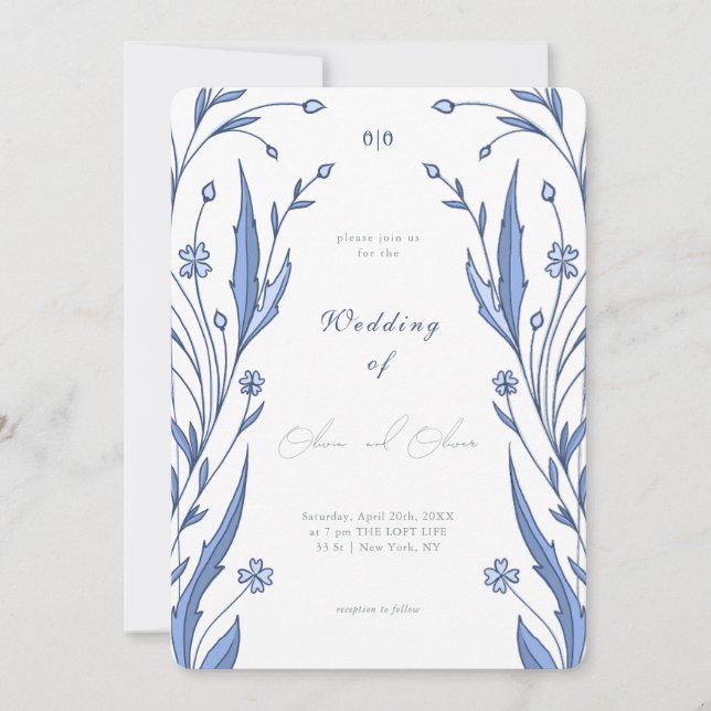 Invitation Mariage Blue Buttercup (Devant)