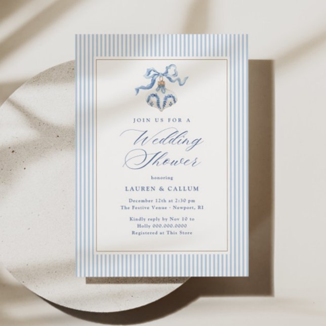 Invitation Mariage Blue Christmas Shower (Créateur téléchargé)