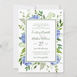 Invitation Mariage Blue Hydrangeas