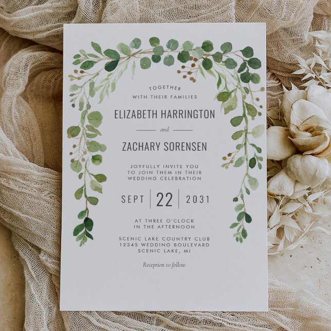 Invitation Mariage Bohème Arche d'Eucalyptus (Créateur téléchargé)