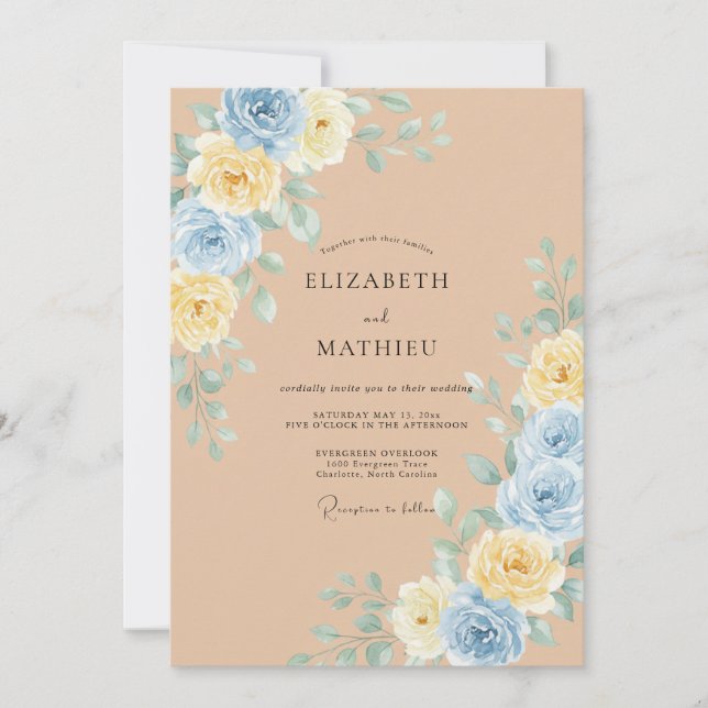 Invitation Mariage Bohème au Sable Rafiné (Devant)