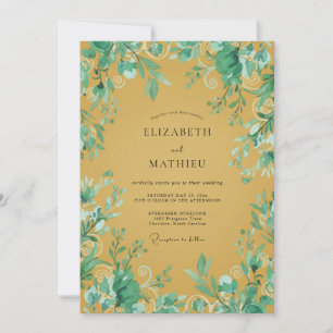 Invitation Mariage Bohème Automnal aux Tons Ocres Vibrants