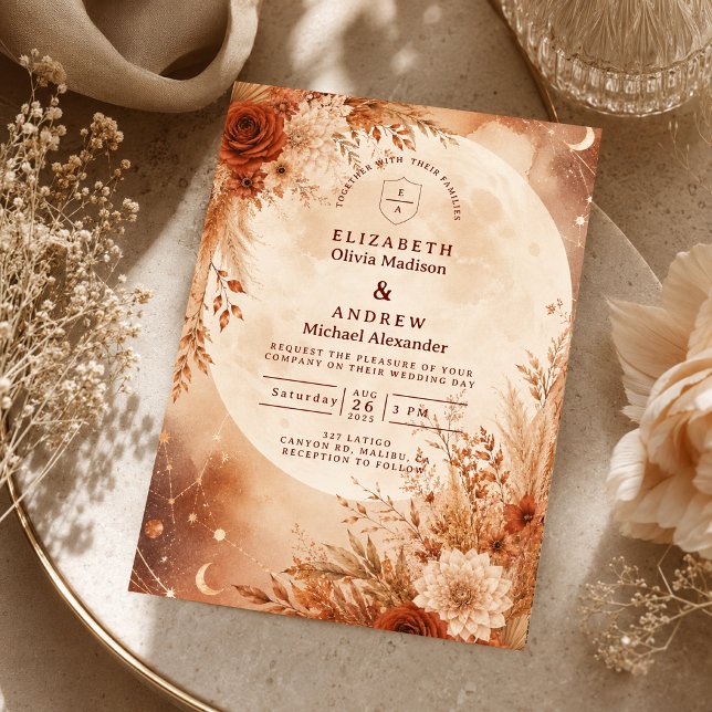 Invitation Mariage Bohème Automnal Éthéré (Créateur téléchargé)