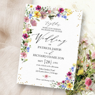 Invitation Mariage Bohème aux Fleurs Sauvages