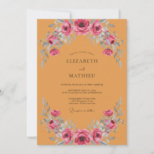 Invitation Mariage Bohème aux Tons Ocres et Audacieux