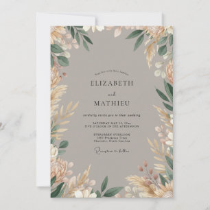 Invitation Mariage Bohème Bio Taupe