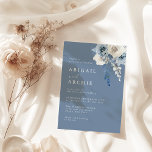 Invitation Mariage Bohème Bleu Dusty Bloom<br><div class="desc">Invitation de mariage Bohème Bleu Dusty Bloom

Voir la collection assortie dans notre boutique Niche and Nest</div>