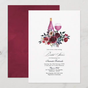 Invitation Mariage Bohème Burgundy et Nuit Fête de Vin