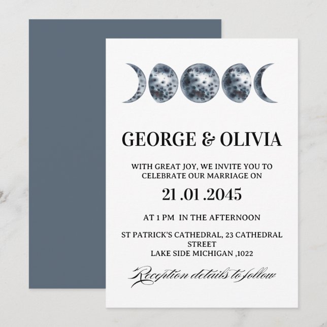 Invitation Mariage Bohème Céleste Astrologie  Mariage (Devant / Derrière)