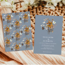Mariage Bohème Champêtre de l'Automne Bleu Poussié