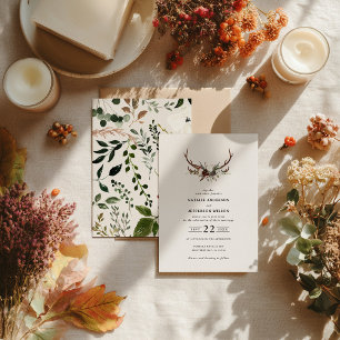 Invitation Mariage Bohème Champêtre Rustique avec Bois de Cer