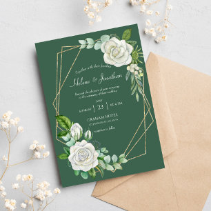 Invitation Mariage Bohème Champêtre Vert Sauge Aquarelle Flor