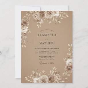 Invitation Mariage Bohème Chaud Latte