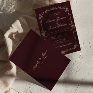 Invitation Mariage Bohème Chic aux Fleurs de Bourgogne Élégan