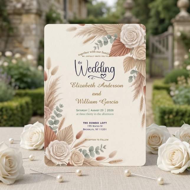 Invitation Mariage Bohème Chic en Terracotta Romantique (Créateur téléchargé)