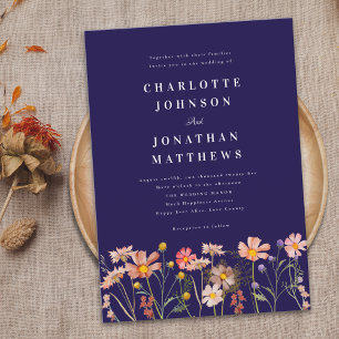 Invitation Mariage Bohème Chic Floral d'Automne