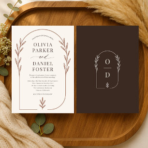 Invitation Mariage Bohème Chic Minimaliste avec Arche
