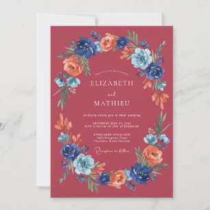 Invitation Mariage Bohème Cranberry Humeur