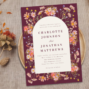 Invitation Mariage Bohème d'Automne aux Fleurs Sauvages de Bo