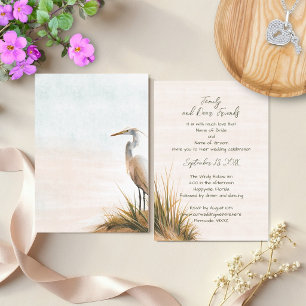 Invitation Mariage Bohème de Bord de Mer Tout en Un