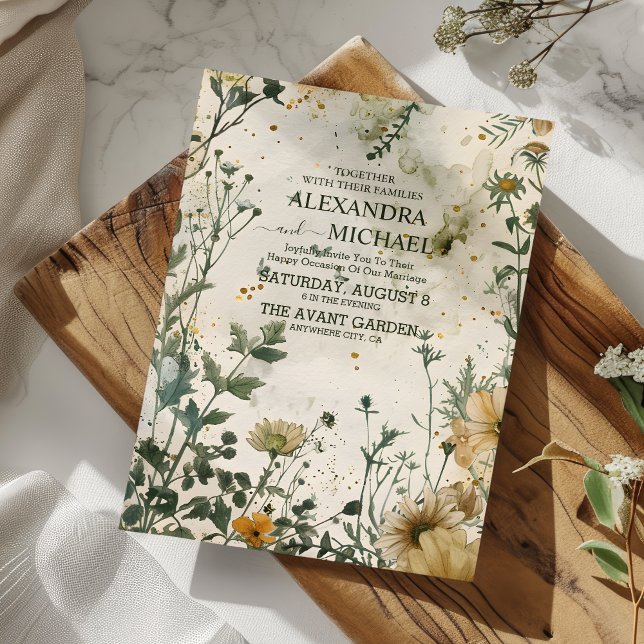 Invitation Mariage Bohème de Fleurs Sauvages d'Automne (Créateur téléchargé)