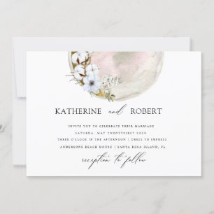 Invitation mariage bohème de la lune