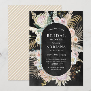 Invitation Mariage Bohème de Palmier Séché Fleurs de Pampas N